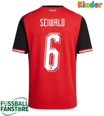 Österreich Nicolas Seiwald #6 Replik Heimtrikot Kinder WM 2026 Kurzarm (+ Kurze Hosen)